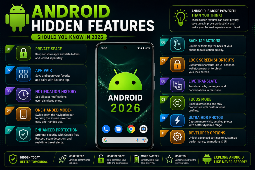 15 Android Hidden Features should you know in 2026