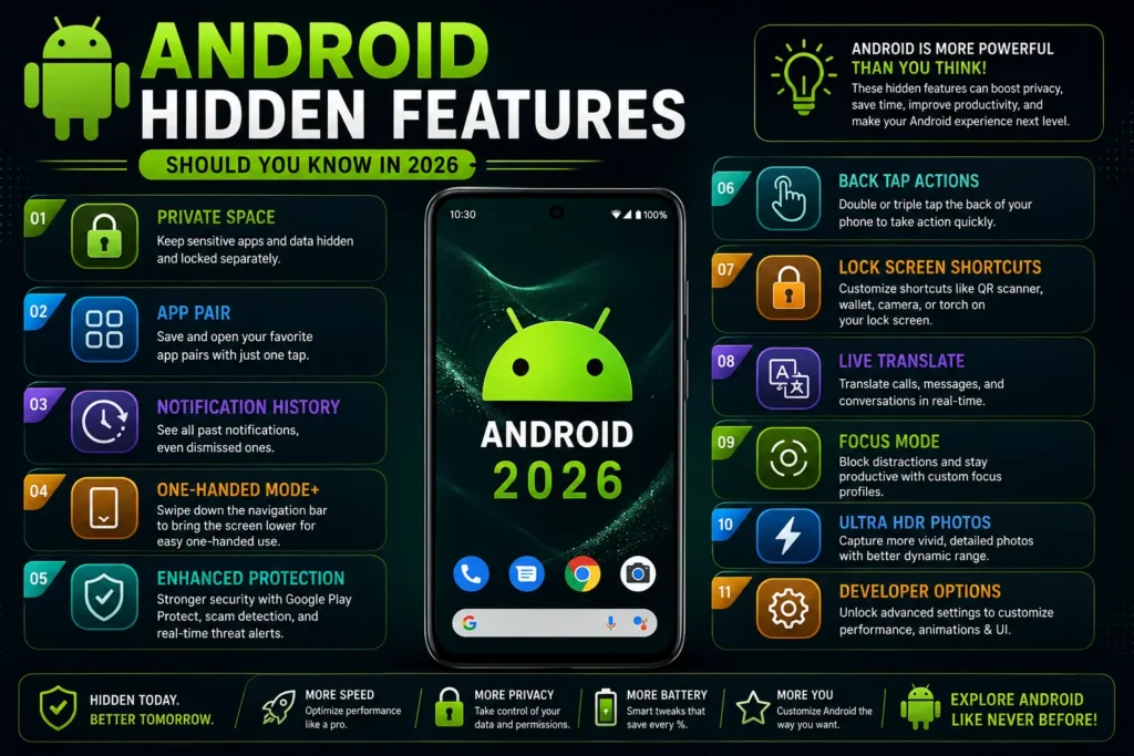 15 Android Hidden Features should you know in 2026