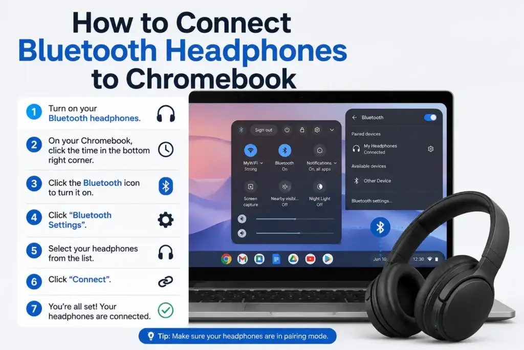 how to connect Bluetooth headphones to Chromebook