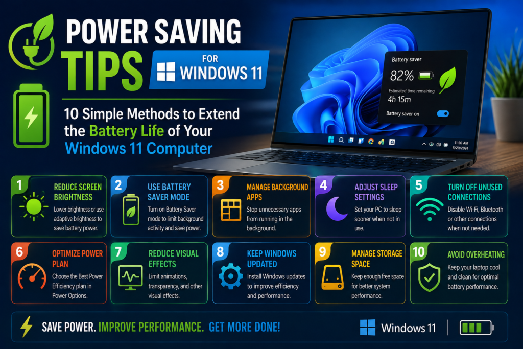 Power Saving Tips for Windows 11: 10 Simple Methods to Extend the Battery Life of Your Windows 11 Computer