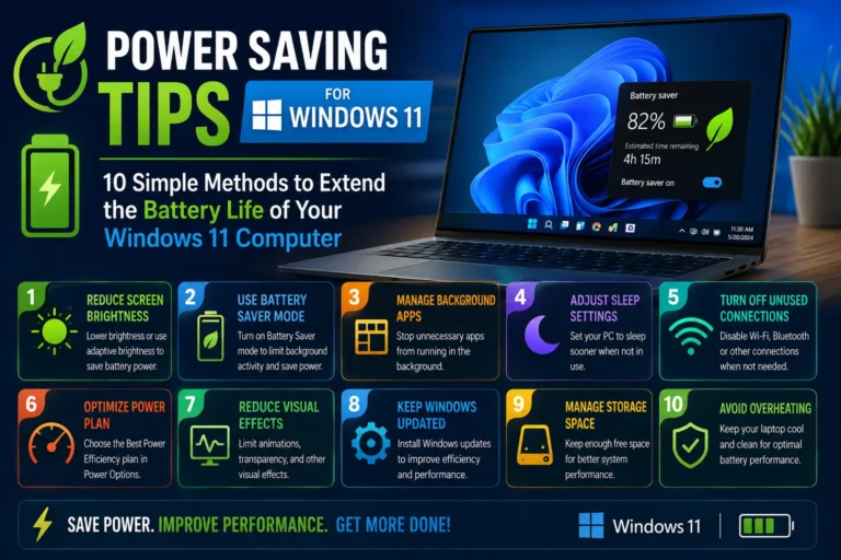 Power Saving Tips for Windows 11: 10 Simple Methods to Extend the Battery Life of Your Windows 11 Computer